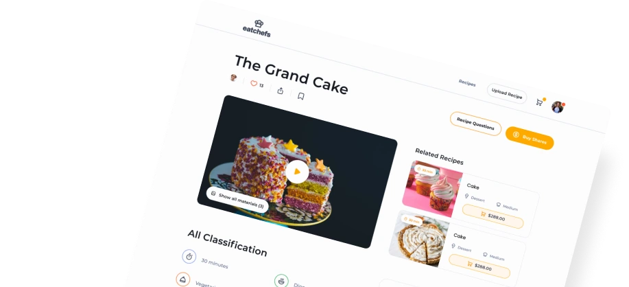 Страница рецепта проекта Eatchefs