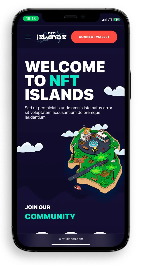 NFT Islands в мобильной версии